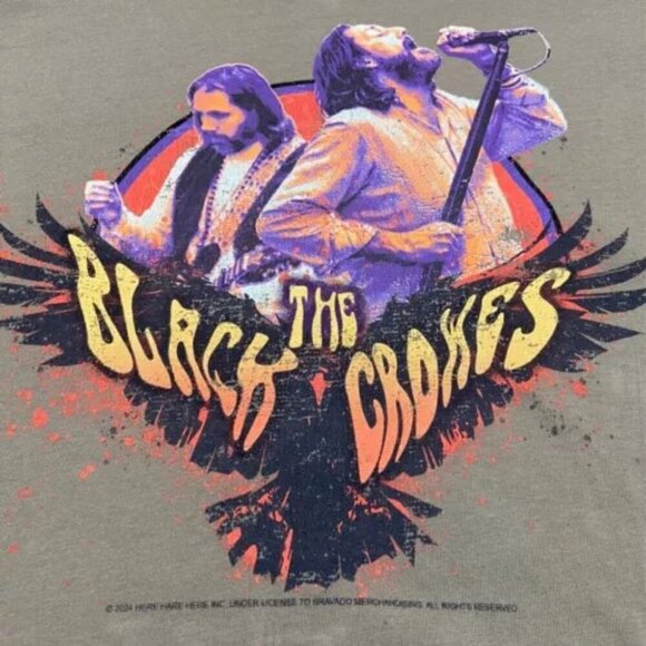 The Black Crows Concert T-Shirt by Wrangler XL Green Classic Fit 100% Cotton NWT - Picture 10 of 12